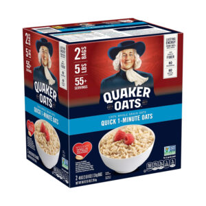 Quaker Quick 1-Minute Oatmeal, Non GMO Project Verified, 2.5 Pound (Pack of 2)